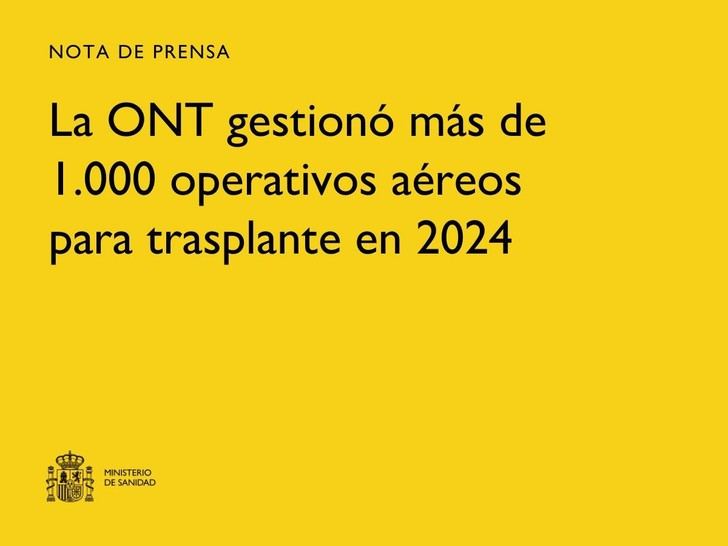 Más de 1.000 vuelos para trasplantes gestionados por la ONT en 2024