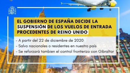 Suspendidos los vuelos de entrada a España procedentes de Reino Unido