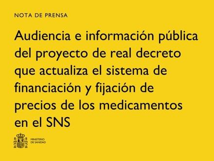Sanidad presenta el decreto final de la reforma farmacéutica para consulta pública